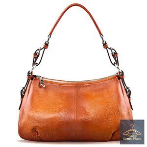Medium Genuine Leather Hobo Bag Top Handle Shoulder Purse Versatile